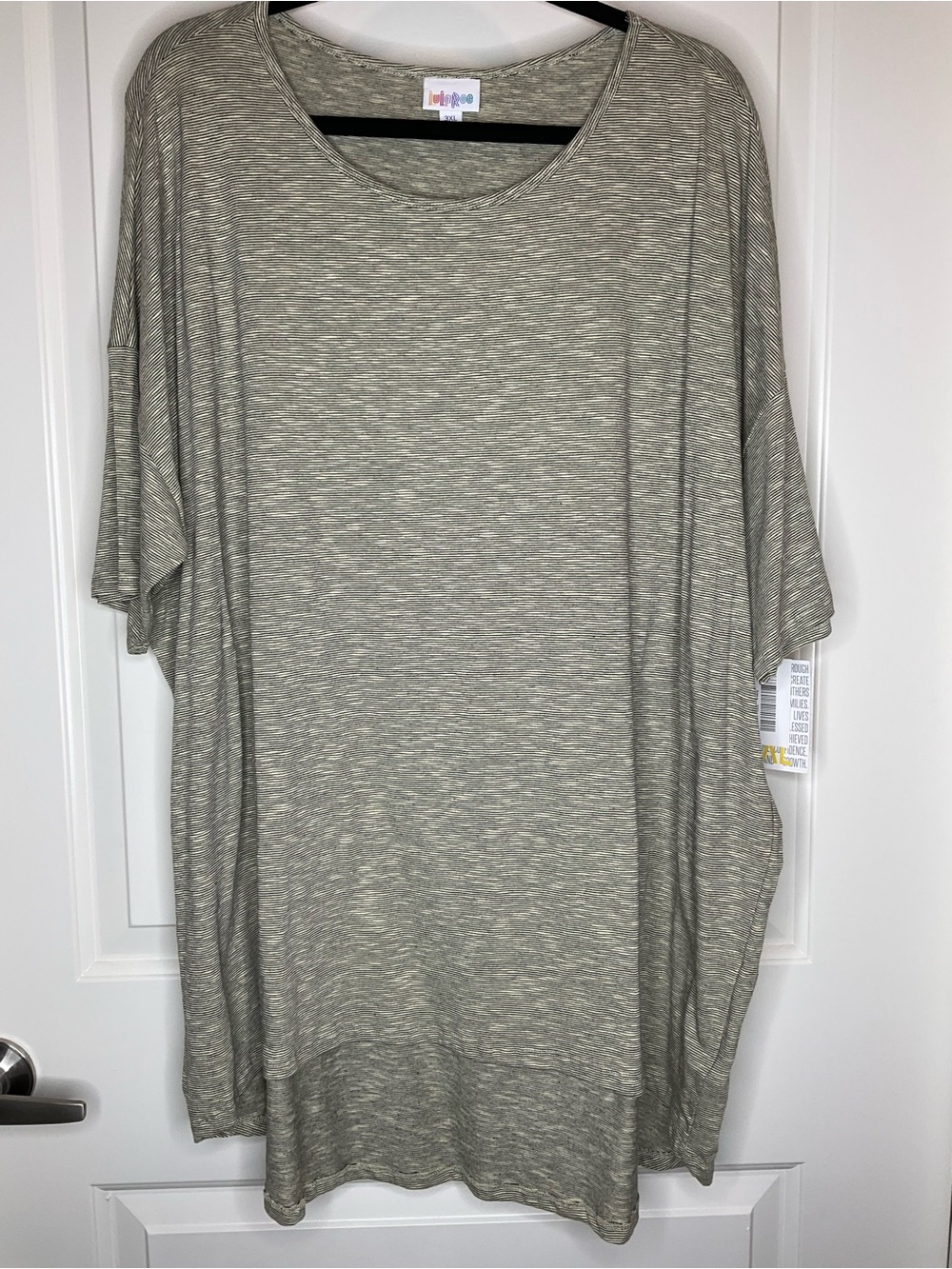LuLaRoe Irma Heathered Striped Short Sleeve Tunic 3XL